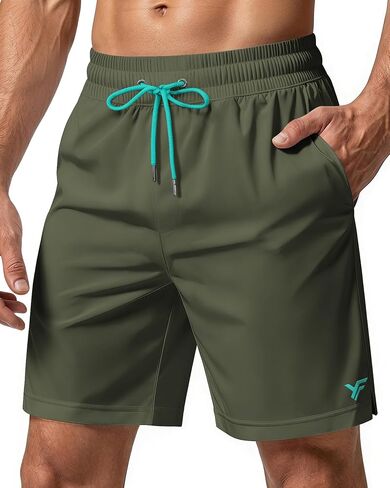 7 Inches Men's Swim Trunks with Mesh Lining and Quick Dry Pockets for Board Beach Gym Running in Kuwait
