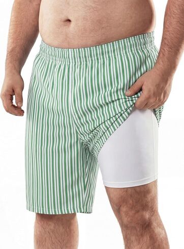 BRISIRA Big and Tall Mens Swim Trunks Swim Shorts Compression Liner Swimsuit Bathing Suit Board Shorts in Kuwait