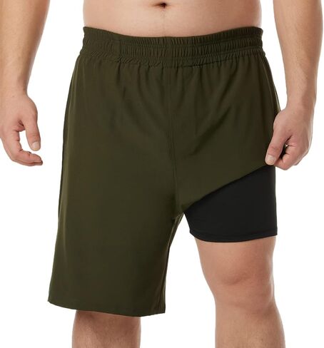 BRISIRA Big and Tall Mens Swim Trunks Swim Shorts Compression Liner Swimsuit Bathing Suit Board Shorts in Kuwait