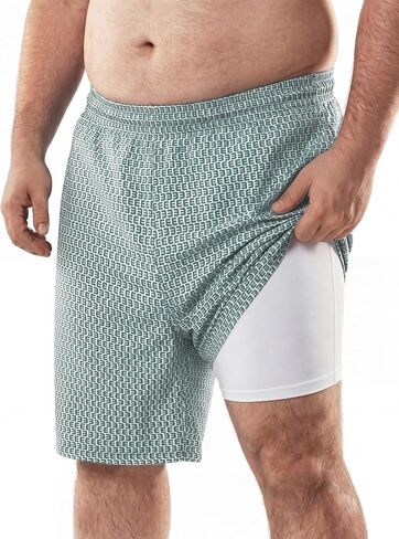 BRISIRA Big and Tall Mens Swim Trunks Swim Shorts Compression Liner Swimsuit Bathing Suit Board Shorts in Kuwait
