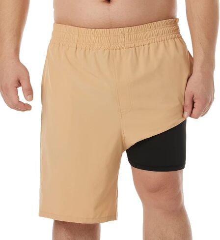 BRISIRA Big and Tall Mens Swim Trunks Swim Shorts Compression Liner Swimsuit Bathing Suit Board Shorts in Kuwait