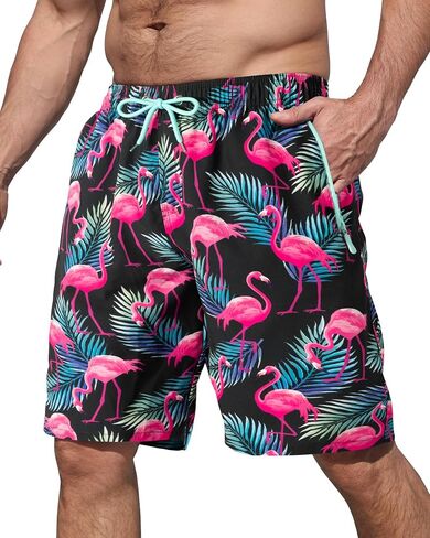 BOJIN Mens Swim Trunks with Zipper Pockets Quick Dry 9 Inch Bathing Suit Board Shorts Beach Swimsuits in Saudi Arabia