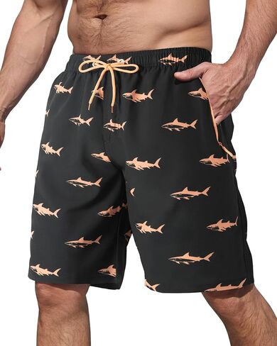 BOJIN Mens Swim Trunks with Zipper Pockets Quick Dry 9 Inch Bathing Suit Board Shorts Beach Swimsuits in Saudi Arabia