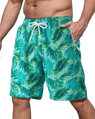 BOJIN Mens Swim Trunks with Zipper Pockets Quick Dry 9 Inch Bathing Suit Board Shorts Beach Swimsuits in Saudi Arabia