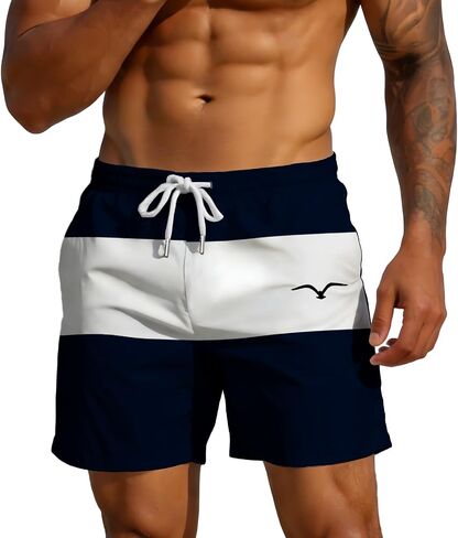 Men’s Swim Trunks 5 Inch Quick Dry Solid Beach Shorts Mesh Lined Elastic Waist Drawstring Swimwear Summer Vacation in Kuwait