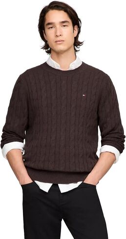 Tommy Hilfiger Men's Adaptive Cable Knit Sweater with Closures at Shoulders in Saudi Arabia