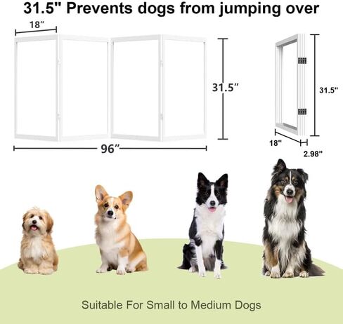 Extra-Wide Clear Dog Gate,(31.5" H*108" W),Transparent Pet Fence with Solid Hardwood and Plastic Board, Stylish & Durable Clear Acrylic Pet Gate for Doorways, Stairs and Hallways(6-Panel) in Kuwait