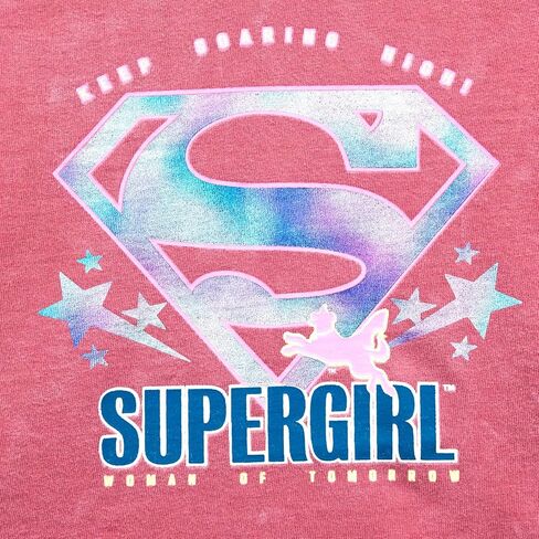 مجموعة تي شيرت وسترة قصيرة للفتيات من DC Comics Justice League Supergirl مكونة من قطعتين من الأطفال الصغار إلى الأطفال الكبار in Kuwait