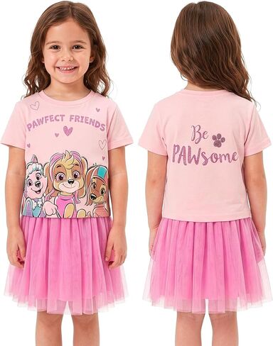 Paw Patrol Girls T Shirt And Skirt Set, Kids Summer Outfit With Skye, Liberty & Everest, Girls Clothes Set in Kuwait