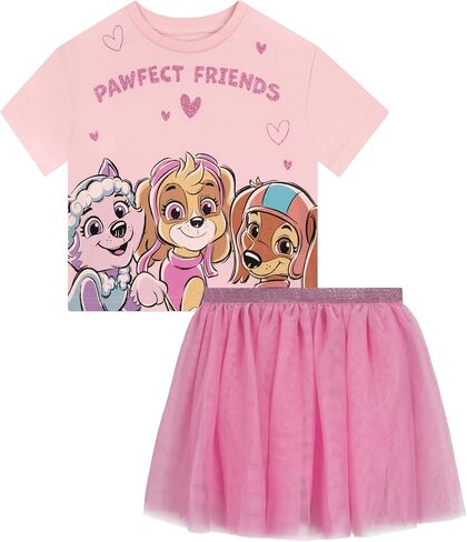 Paw Patrol Girls T Shirt And Skirt Set, Kids Summer Outfit With Skye, Liberty & Everest, Girls Clothes Set in Kuwait