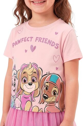 Paw Patrol Girls T Shirt And Skirt Set, Kids Summer Outfit With Skye, Liberty & Everest, Girls Clothes Set in Kuwait