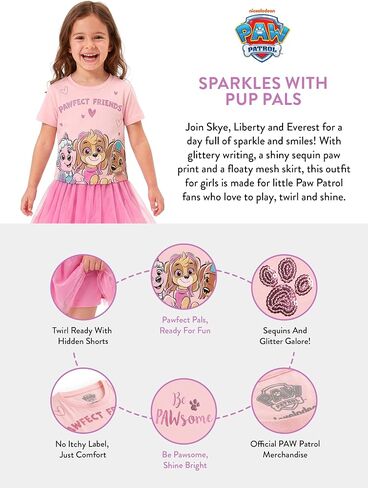 Paw Patrol Girls T Shirt And Skirt Set, Kids Summer Outfit With Skye, Liberty & Everest, Girls Clothes Set in Kuwait
