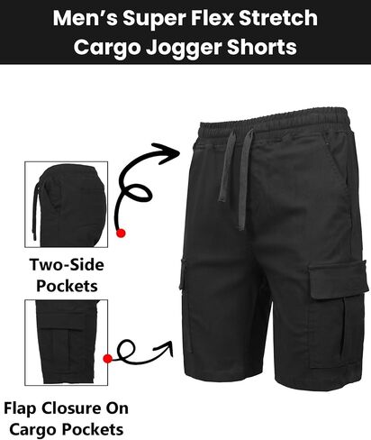 شورت Galaxy من Harvic Cargo للرجال 5 قطع - جيوب مطاطية قابلة للسحب على الخصر، قماش مرن في 4 اتجاهات (S-2XL) in Kuwait