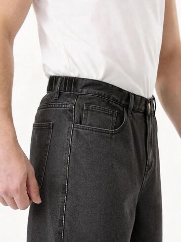 شورت جينز فضفاض للرجال من Comdecevis مقاس فضفاض من Jorts Y2K شورت جينز من قماش الدنيم in Kuwait
