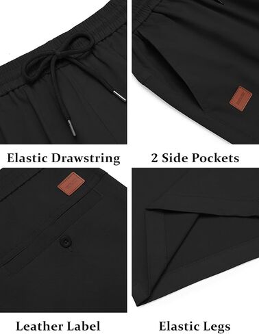 COOFANDY Men's Casual Shorts 9'' Cotton Drawstring Elastic Waist Lightweight Summer Beach Shorts with Pockets in Saudi Arabia