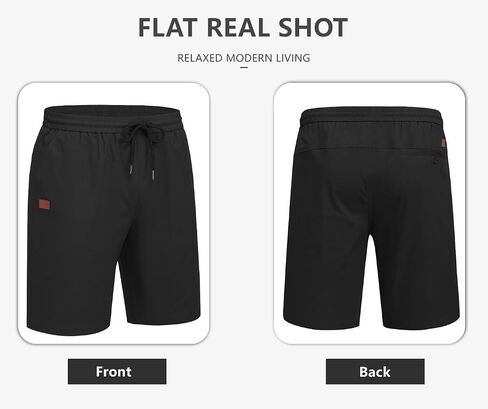 COOFANDY Men's Casual Shorts 9'' Cotton Drawstring Elastic Waist Lightweight Summer Beach Shorts with Pockets in Saudi Arabia
