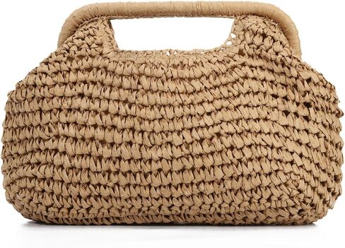 Oweisong Women Straw Clutch Purse and Handbags Summer Beach Dumpling Bag Boho Clutch Woven Wicker Purse in Kuwait