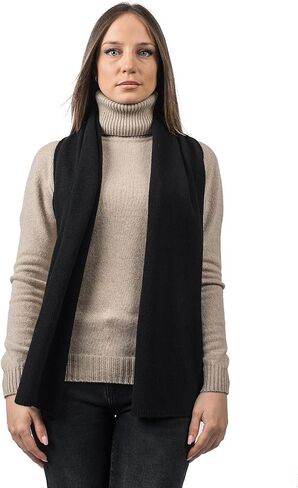 Dalle Piane Cashmere Womens 100% Regenerated Cashmere Scarf | Warm scarf, 12x63in, fall and winter, regenerated cashmere, conscious gift for women, sustainable present, Made in Italy in Saudi Arabia