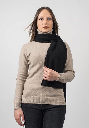 Dalle Piane Cashmere Womens 100% Regenerated Cashmere Scarf | Warm scarf, 12x63in, fall and winter, regenerated cashmere, conscious gift for women, sustainable present, Made in Italy in Saudi Arabia