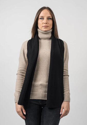 Dalle Piane Cashmere Womens 100% Regenerated Cashmere Scarf | Warm scarf, 12x63in, fall and winter, regenerated cashmere, conscious gift for women, sustainable present, Made in Italy in Saudi Arabia
