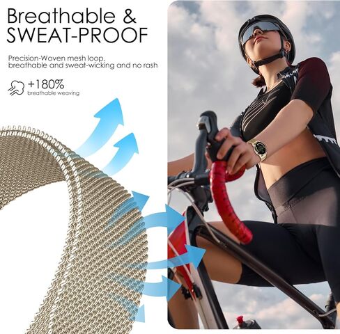 متوافق مع سوار ساعة Garmin Vivoactive 5/Vivoactive 6/3، 20 مم من الفولاذ المقاوم للصدأ 2 عبوة من المعدن والشبك لسوار المعصم لـ Forerunner 165/55/245/570-42 مم/Venu/Venu Sq للنساء والرجال in Kuwait