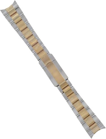 Ewatchparts 20mm Watch 14K Gold Two Tone Oyster Watch Band Compatible With Rolex 16233 16014 Solid End Flip Lock in Kuwait