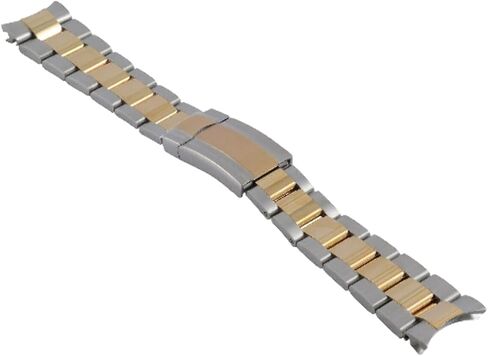 Ewatchparts 20mm Watch 14K Gold Two Tone Oyster Watch Band Compatible With Rolex 16233 16014 Solid End Flip Lock in Kuwait
