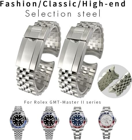 904L Solid Stainless Steel Watchband For Rolex Strap GMT Master II Wrist Watch Band Bracelet Jubilee with Oyster Clasp in Saudi Arabia