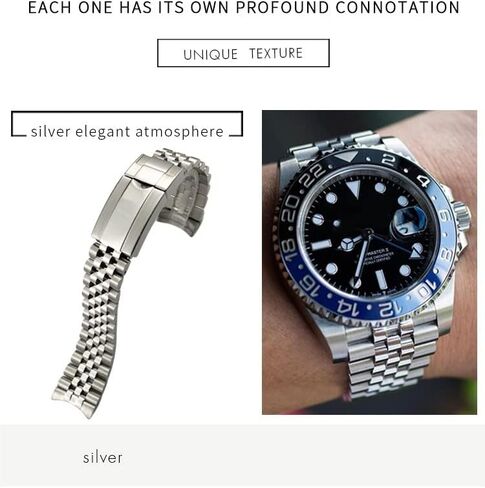 904L Solid Stainless Steel Watchband For Rolex Strap GMT Master II Wrist Watch Band Bracelet Jubilee with Oyster Clasp in Saudi Arabia