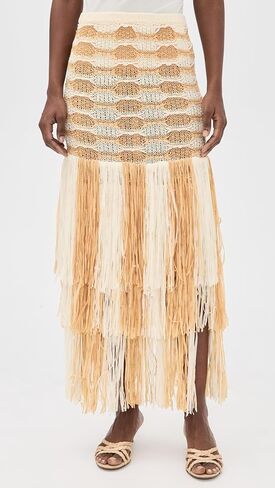 Ulla Johnson Women's Giulietta Fringe Knit Skirt in Kuwait