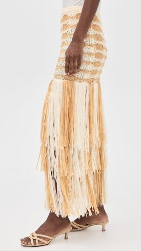 Ulla Johnson Women's Giulietta Fringe Knit Skirt in Kuwait