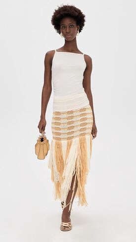 Ulla Johnson Women's Giulietta Fringe Knit Skirt in Kuwait