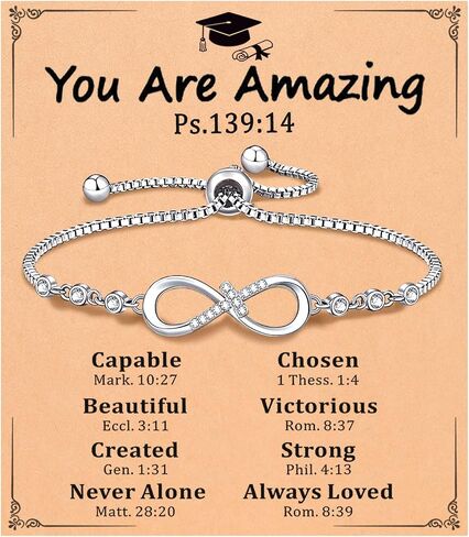 UNGENT THEM Infinity Love CZ Cross Bracelet-5th 8th Christian Graduation Gifts for Girls Her in Kuwait