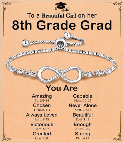 UNGENT THEM Infinity Love CZ Cross Bracelet-5th 8th Christian Graduation Gifts for Girls Her in Kuwait