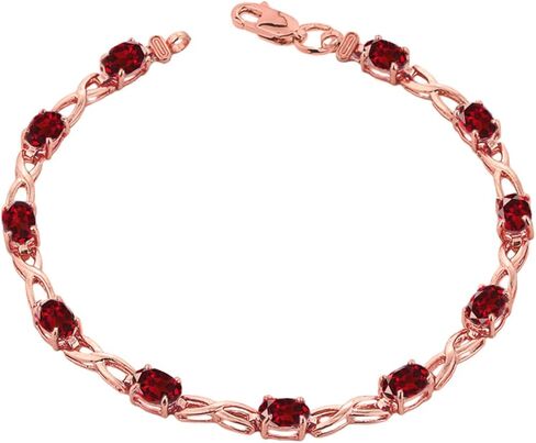 Elegant 10k Rose Gold Personalized Genuine Birthstone Infinity Bracelet in Kuwait