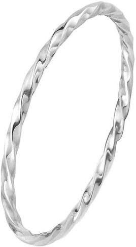 Ritastephens Sterling Silver Twisted Stackable Slip On Bangle Bracelet 8 Inches in Kuwait