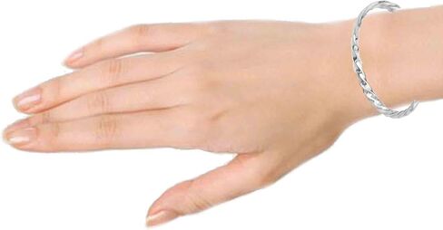 Ritastephens Sterling Silver Twisted Stackable Slip On Bangle Bracelet 8 Inches in Kuwait