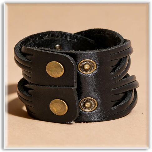 Xusamss Female Leather Cuff Bracelet Braided Wide Wristband Punk Rock Western Vintage Adjustable Wrist Bracelet Gothic Jewelry in Kuwait