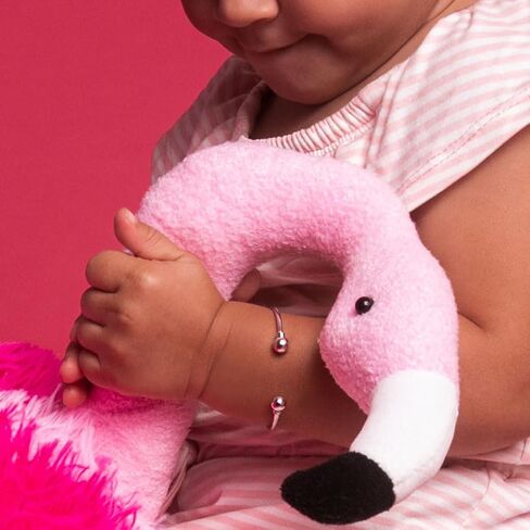 In Season Jewelry Silver Cuff Bangle Toddler Bracelets - Hypoallergenic 925 Sterling Silver Bracelet for Babies & Young Kids - Jewelry Gifts for Little Girls - 4.5 inches in Kuwait