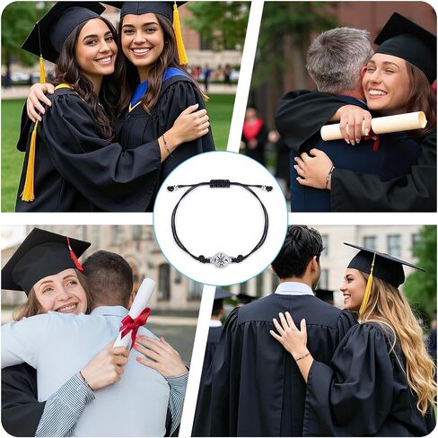 Ayland Compass Graduation Bracelet 2026, Graduation Gift for Her Him the Adventure Begins Bracelet, Adjustable Unisex Bracelet for College University Middle High School Student Grad Present in Saudi Arabia