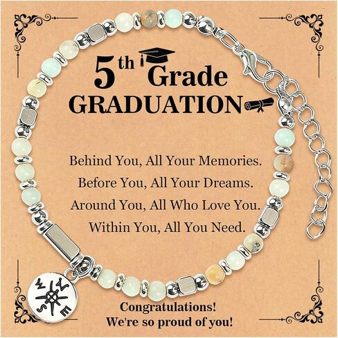 2026 Graduation Gifts for Her Girls Women,Tiny Gemstone Compass Graduation Bracelet,Class of 2026 High School College Masters 5th 8th Grade Graduation Gifts for Friend Sister in Saudi Arabia