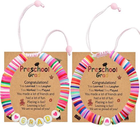 2 Pcs Kindergarten Graduation Bracelets for Girls,Adjustable Preschool Graduation Gift for Students Daughter Granddaughter Niece in Saudi Arabia