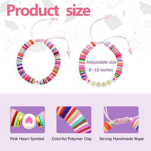 2 Pcs Kindergarten Graduation Bracelets for Girls,Adjustable Preschool Graduation Gift for Students Daughter Granddaughter Niece in Saudi Arabia