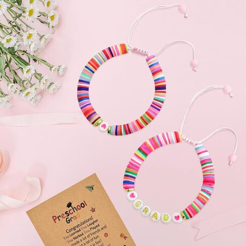 2 Pcs Kindergarten Graduation Bracelets for Girls,Adjustable Preschool Graduation Gift for Students Daughter Granddaughter Niece in Saudi Arabia