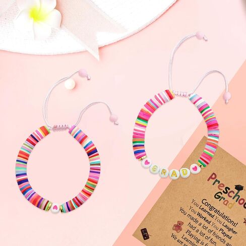 2 Pcs Kindergarten Graduation Bracelets for Girls,Adjustable Preschool Graduation Gift for Students Daughter Granddaughter Niece in Saudi Arabia