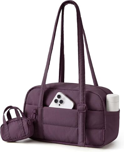 BAGSMART Purses for Women, Puffer Shoulder Bag Small Tote Handbags Lightweight Cute Hobo Bags with Puffy Pouch for Travel,Gym in Kuwait