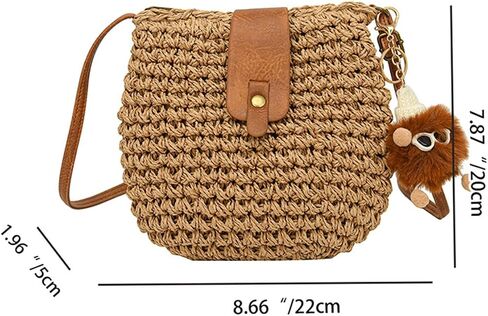 Straw Crossbody Bag,Handmade Casual Beach Purse,Cute Womens Small Handbag,Ladies' Handmade Hobo Tote in Saudi Arabia