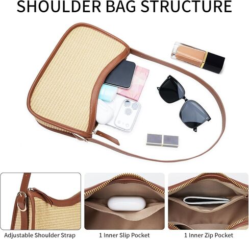 Shoulder Bag for Women, Purses for Women, Handbag Hobo Bags Vegan Leather Crossbody Purse with Adjustable Strap in Kuwait