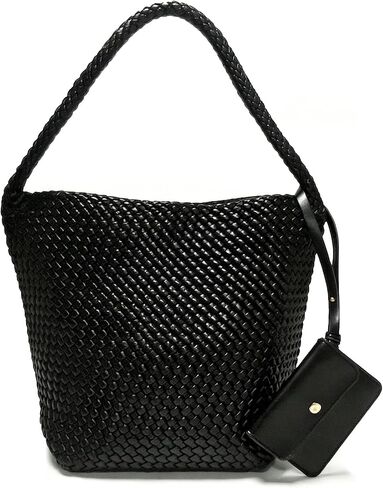 Woven Tote Bag for Women,shoulder Handbag woven purse,Beach Bag PU Leather Hobo Bag for work Summer Travel | Elegant in Kuwait