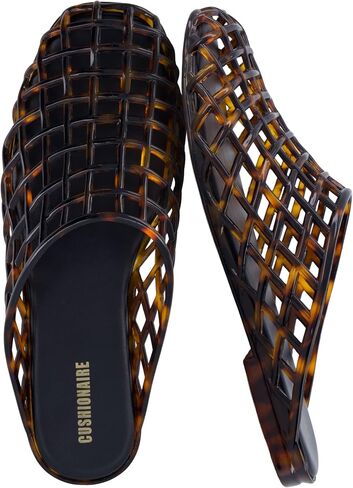 CUSHIONAIRE Lab Jelly Flats for Women, Closed Toe Slip On Lightweight Womens Mules with Woven Design and Cushioned Comfort in Kuwait